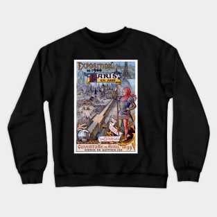 Paris Vintage 1900 Exposition Advertising World Showcase Print Crewneck Sweatshirt